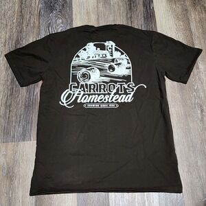 Anwar Carrots Homestead Men's Shirt Size M Brown Short Sleeve Streetwear Graphic